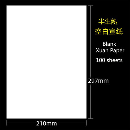 Chinese Calligraphy Writing Paper Rice/Xuan Paper 宣纸 for Beginner/Student 100 Sheets