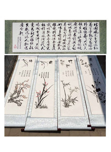 Handmade Raw Xuan Paper Scroll for Calligraphy Writing Ink Painting Home Decoration