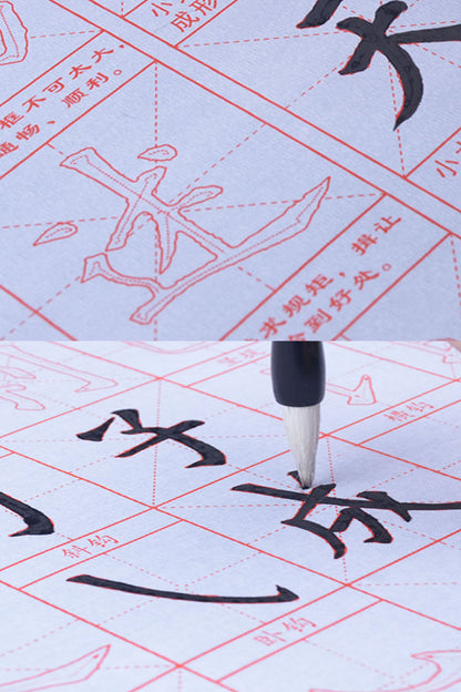 Rewritable No Ink Needed Chinese Calligraphy Water Writing Paper Set for Beginners Kids Students Ouyang Xun Style 欧体 10pcs