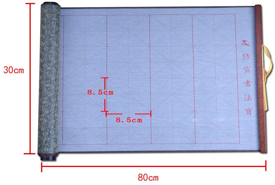 No Ink Needed Water Writing Roll-up Scroll with Grids 38cmx80cm